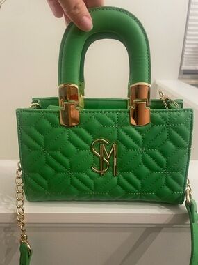 Steve Madden Green Quilted Top-Handle Crossbody Bag